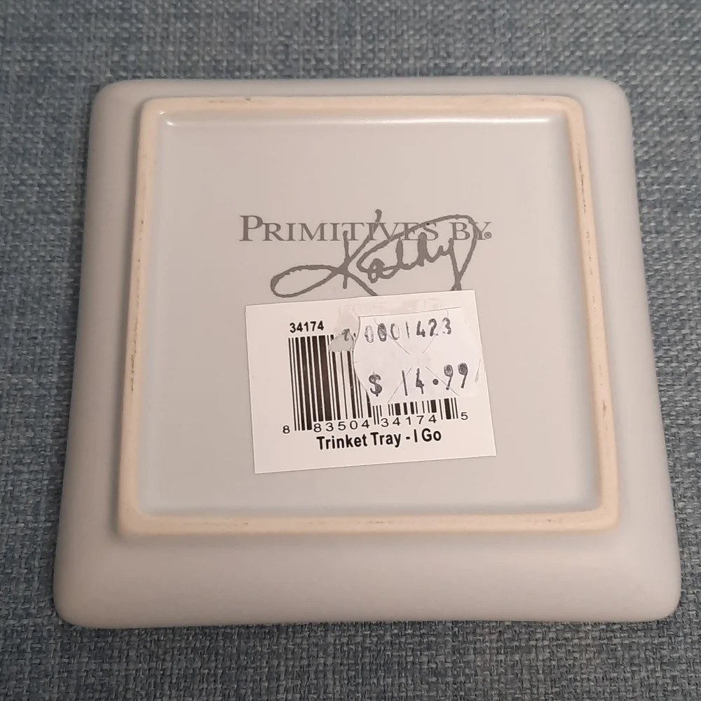 Ceramic Trinket Tray Dresser Dish Bike Where You Go Jewelry Organizer Square